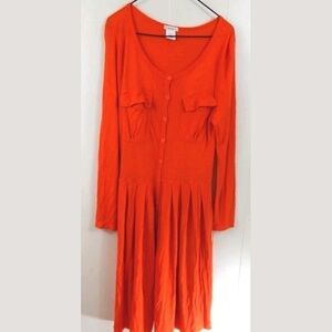 Crewcuts Girls Orange Button Down Dress